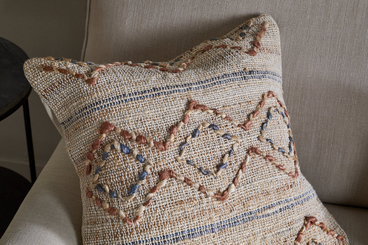 Nila Esha Cushion Cover - Rust & Indigo