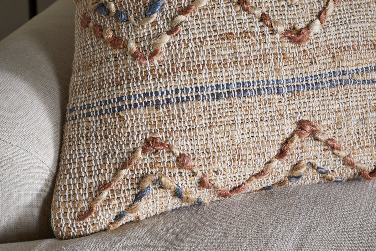 Nila Esha Cushion Cover - Rust & Indigo