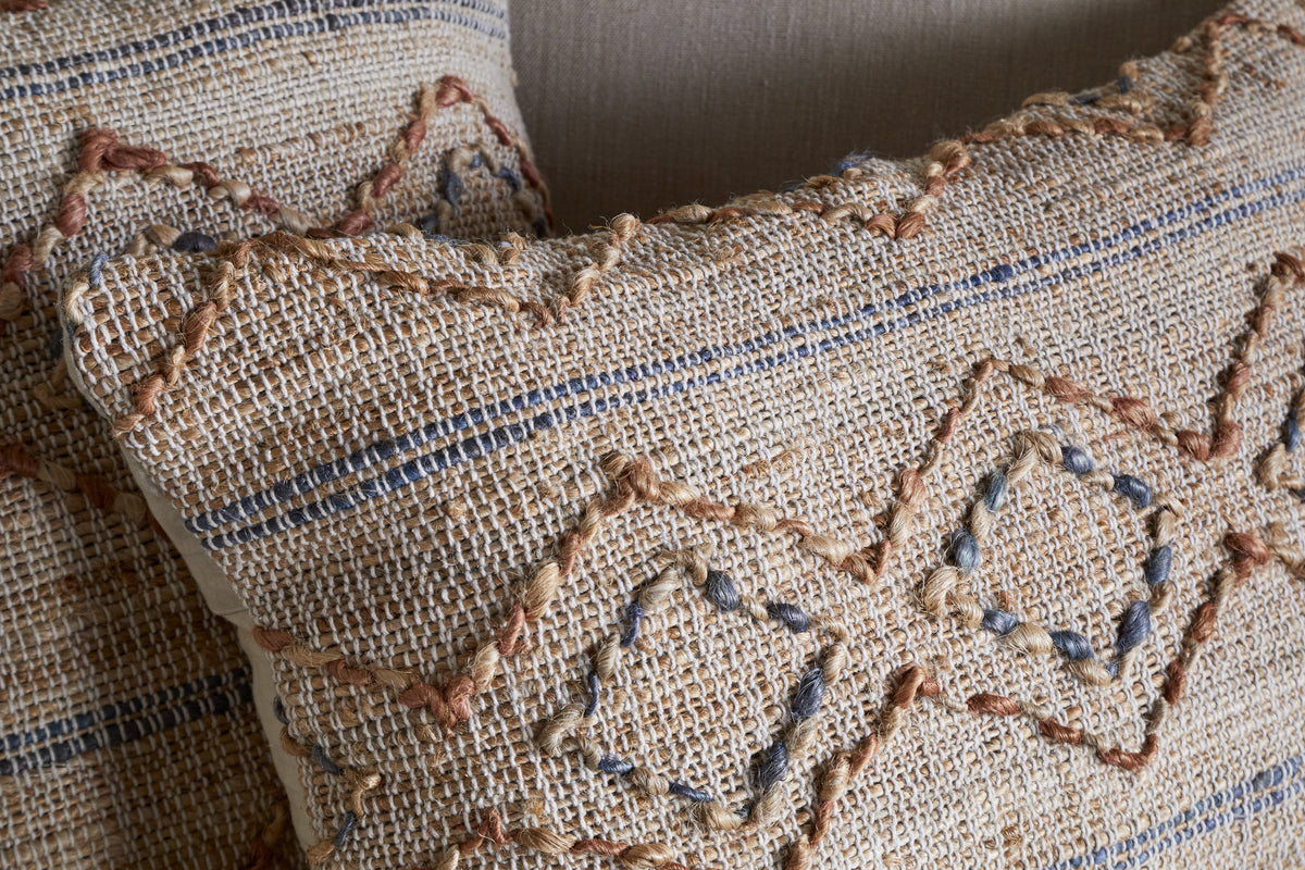 Nila Esha Cushion Cover - Rust & Indigo
