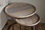 Nisha Carved Reclaimed Wood & Iron Nesting Side Tables - Natural