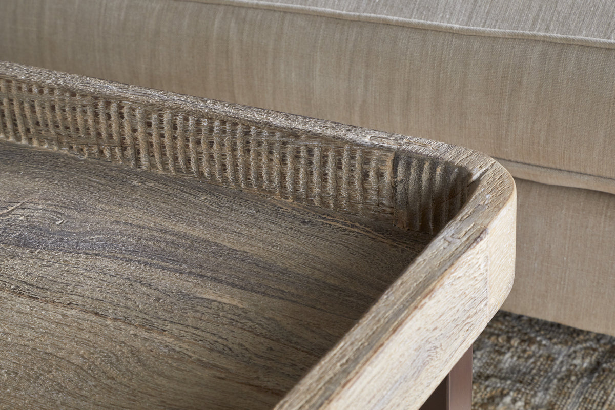 Nisha Reclaimed Wood & Iron Coffee Table - Natural