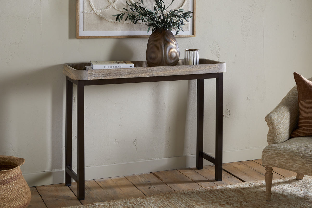Nisha Reclaimed Wood & Iron Console Table - Natural