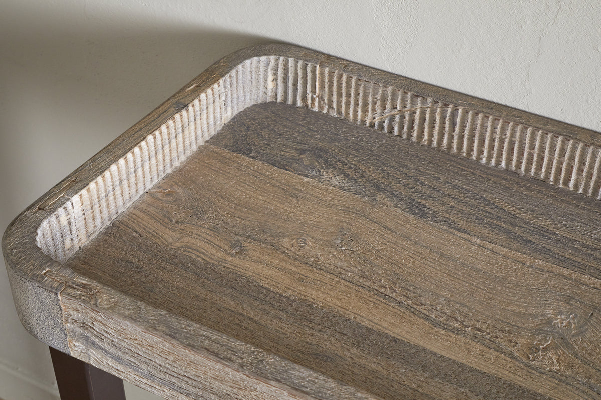 Nisha Reclaimed Wood & Iron Console Table - Natural