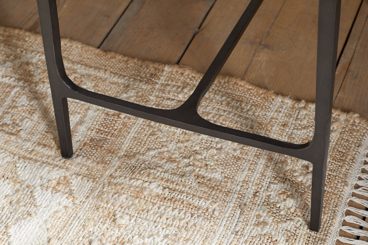 Sita Reclaimed Wood & Iron Side Table - Chocolate Brown