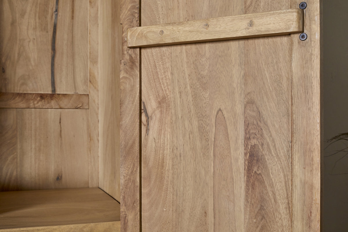 Vivan Grooved Wardrobe - Natural