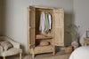 Vivan Grooved Wardrobe - Natural