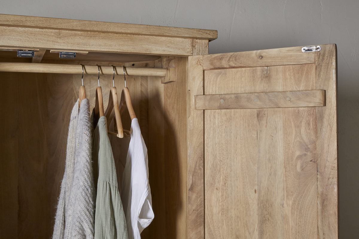 Vivan Grooved Wardrobe - Natural