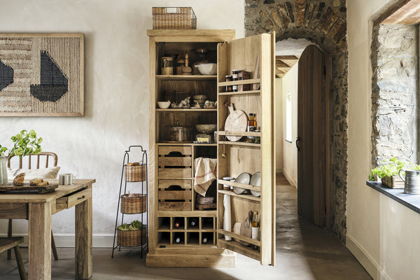 Vivan Grooved Pantry Cupboard - Natural