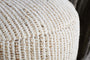 Zairya Jute & Cotton Tall Pouf  - Natural & Rust