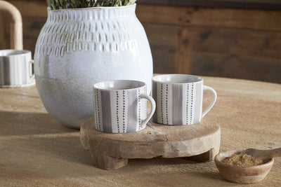 Patthar Mug - Cream & Grey