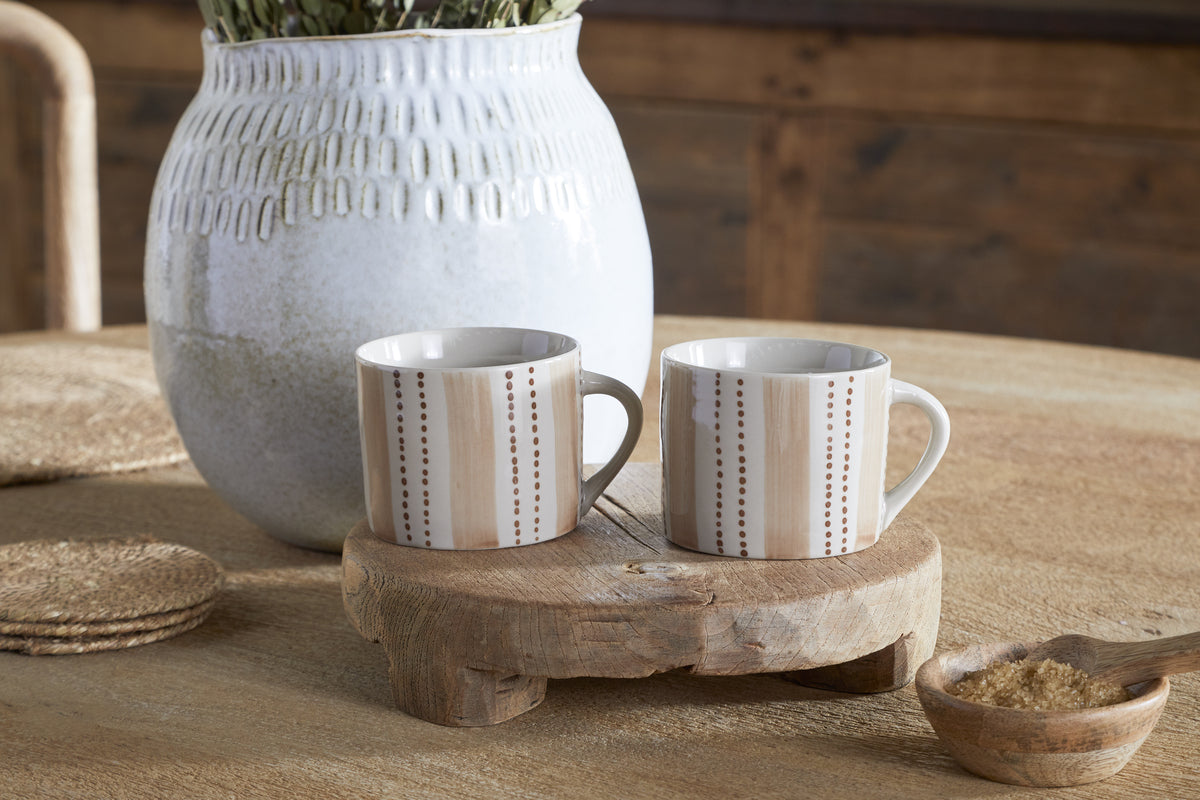 Patthar Mug - Cream & Clay - Small (Set of 2)