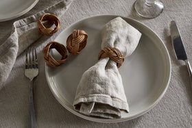Bersama Rattan Napkin Rings - Natural - (Set of 4)