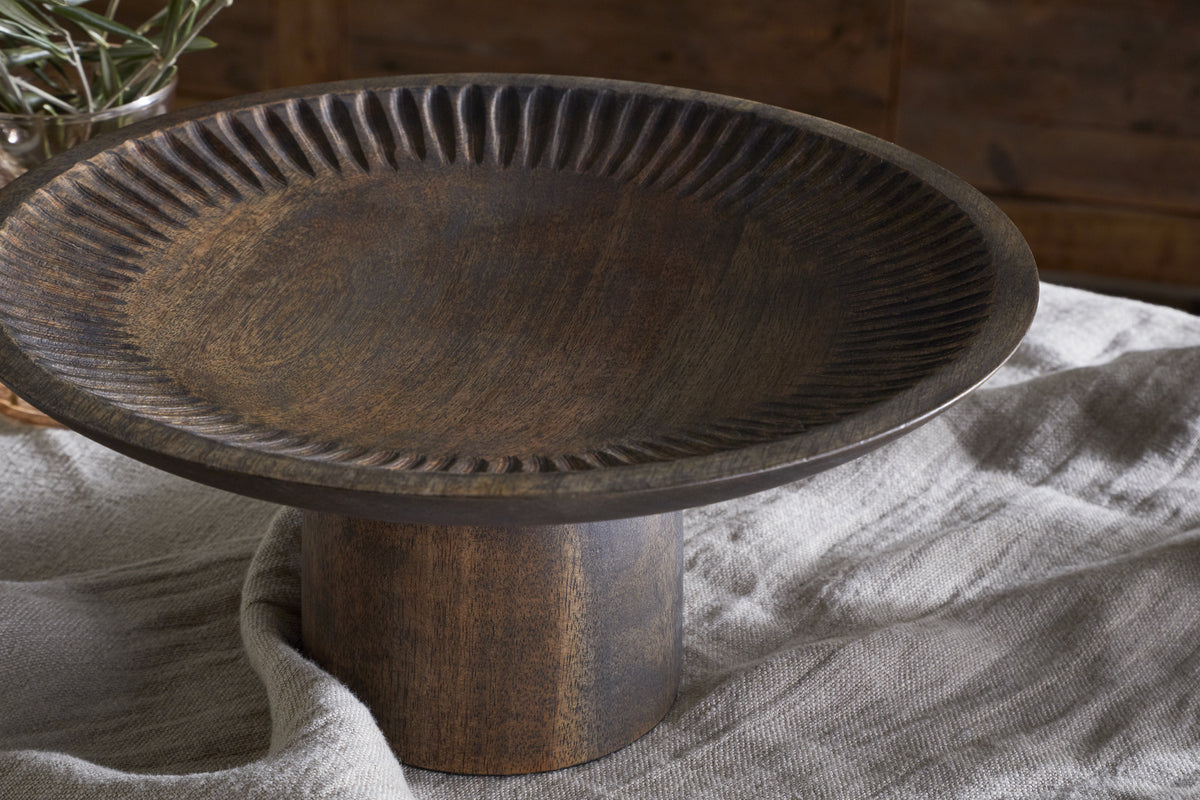 Eisha Wooden Cake Stand - Brown
