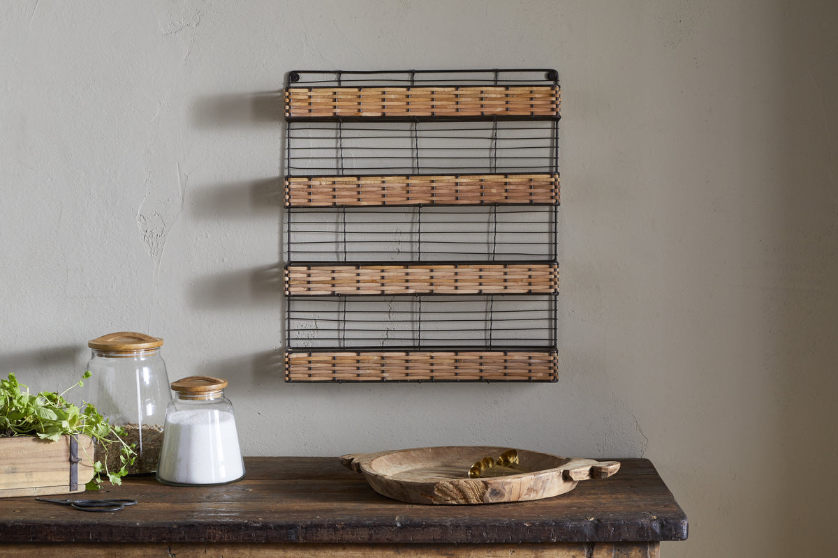 Montali Iron & Rattan Spice Rack - Natural
