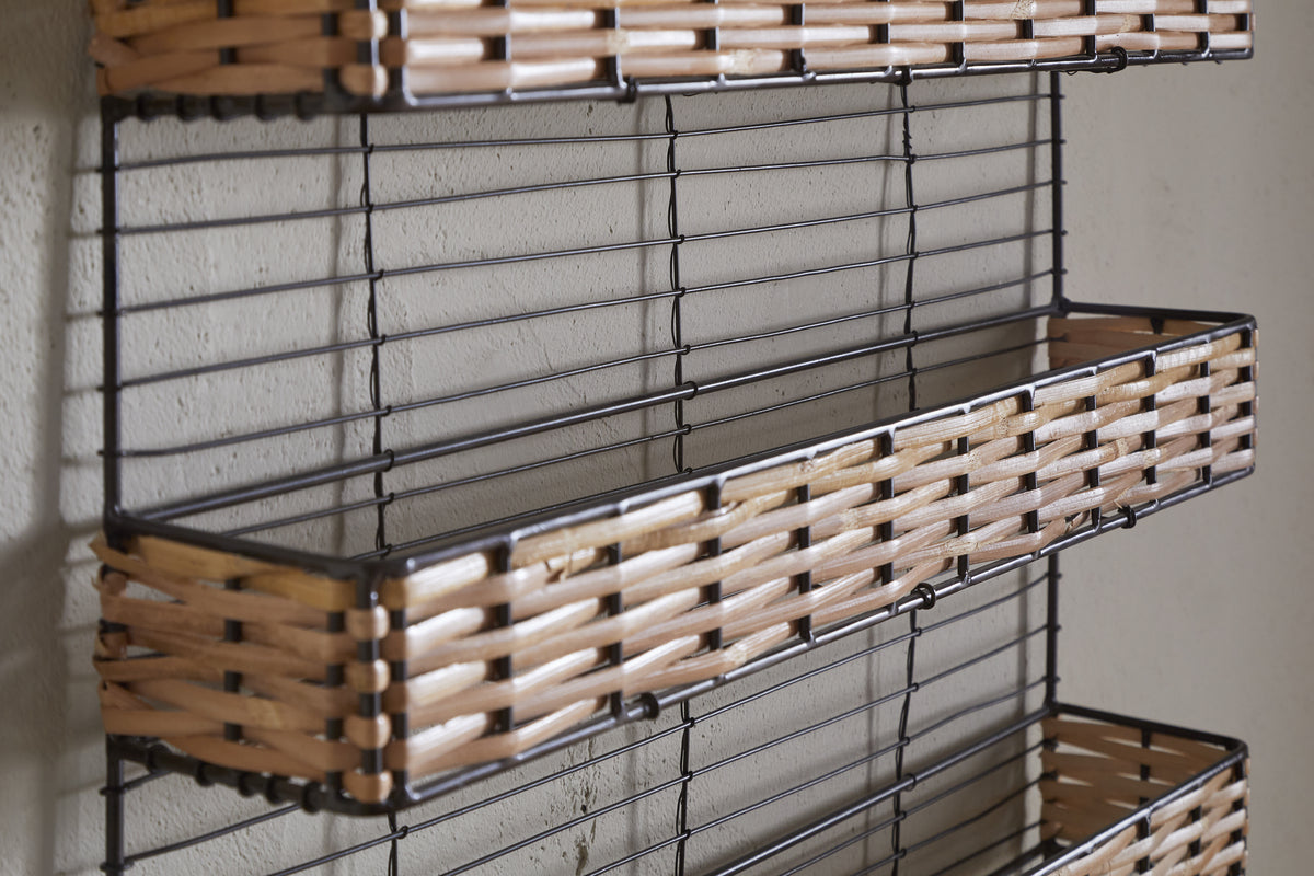Montali Iron & Rattan Spice Rack - Natural