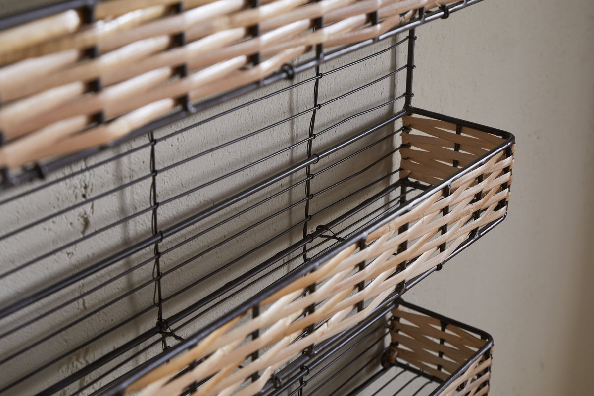 Montali Iron & Rattan Spice Rack - Natural