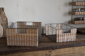 Montali Iron & Rattan Storage Baskets - Natural - (Set of 2)