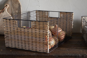 Montali Iron & Rattan Storage Baskets - Natural - (Set of 2)