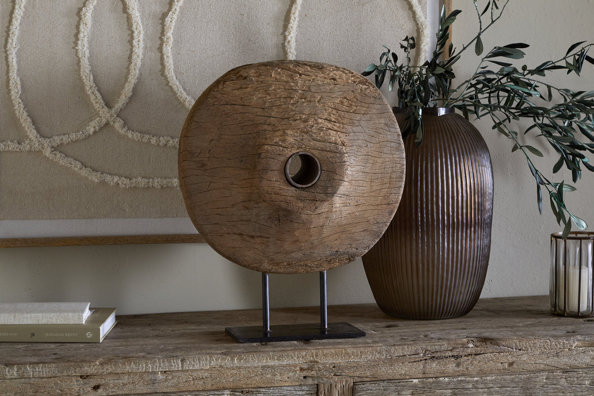 Cala Reclaimed Wood Objet on Stand - Natural