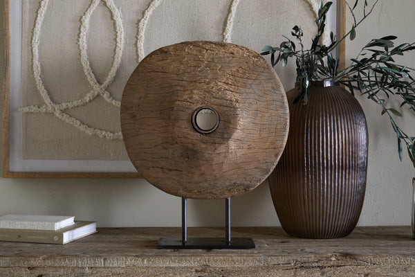 Cala Reclaimed Wood Objet on Stand - Natural