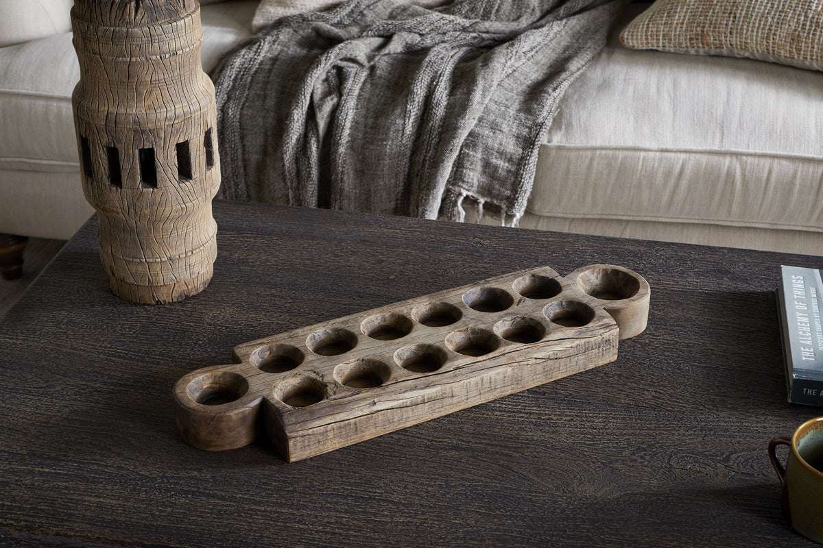 Makala Reclaimed Wood Tealight Holder - Natural