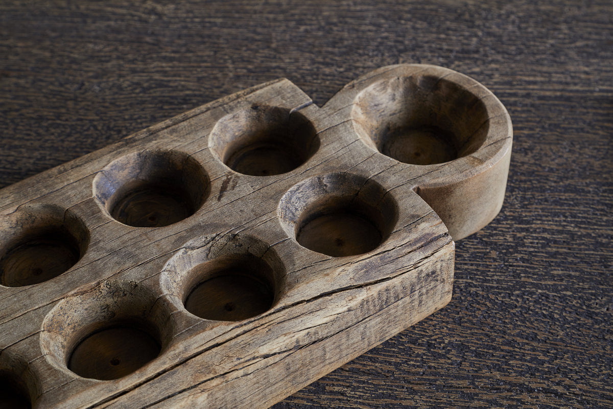 Makala Reclaimed Wood Tealight Holder - Natural