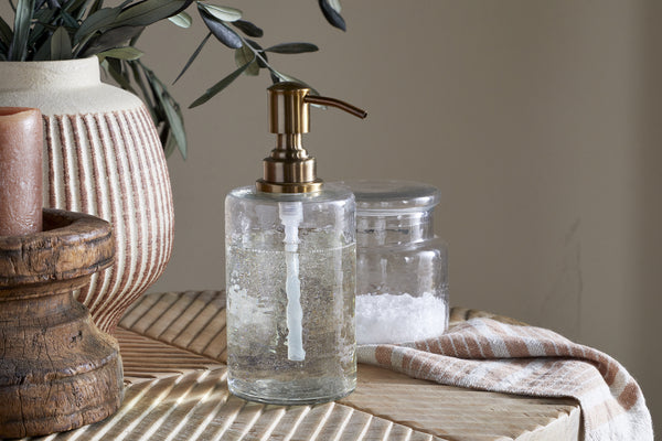 Ilcoso Recycled Hammered Glass Soap Dispenser - Clear