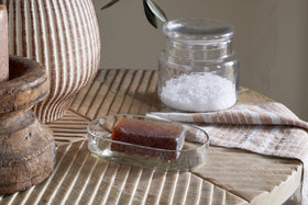 Ilcoso Recycled Hammered Glass Soap Dish - Clear