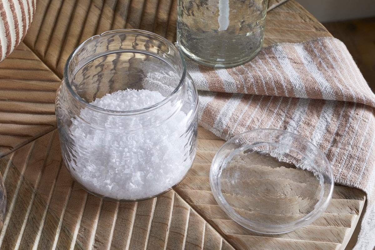 Ilcoso Hammered Glass Storage Pot - Clear