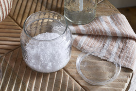 Ilcoso Recycled Hammered Glass Storage Pot - Clear
