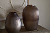 Linsy Ribbed Glass Vase - Smoke Brown