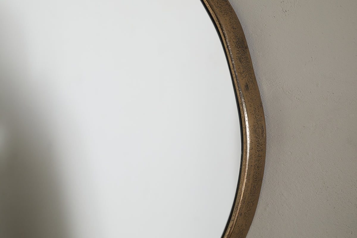 Mchanga Organic Shape Mirror - Antique Brass