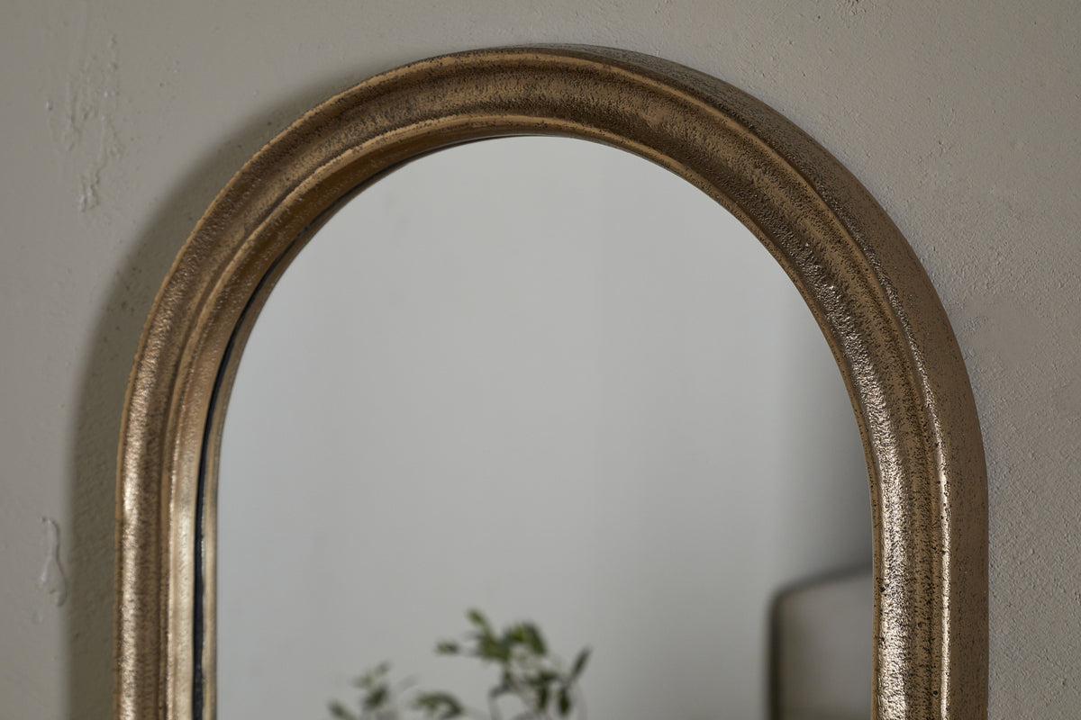Mbwa Oval Mirror - Antique Brass
