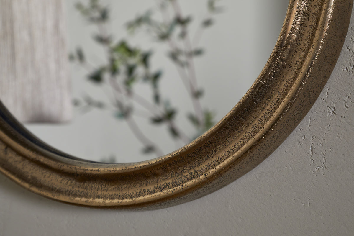 Mbwa Oval Mirror - Antique Brass