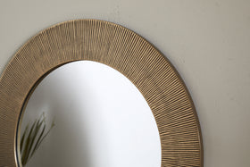 Putali Etched Mirror - Antique Brass