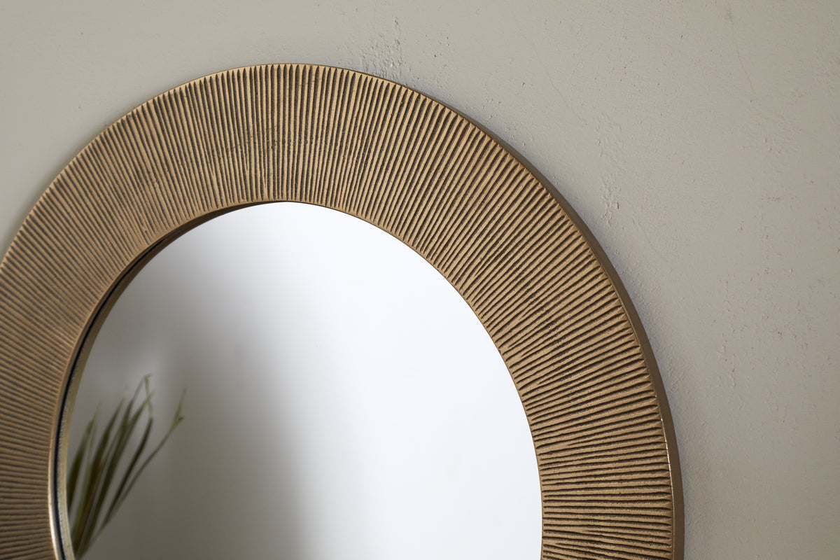 Putali Etched Mirror - Antique Brass