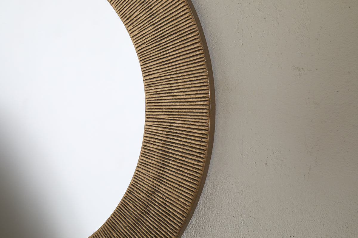 Putali Etched Mirror - Antique Brass