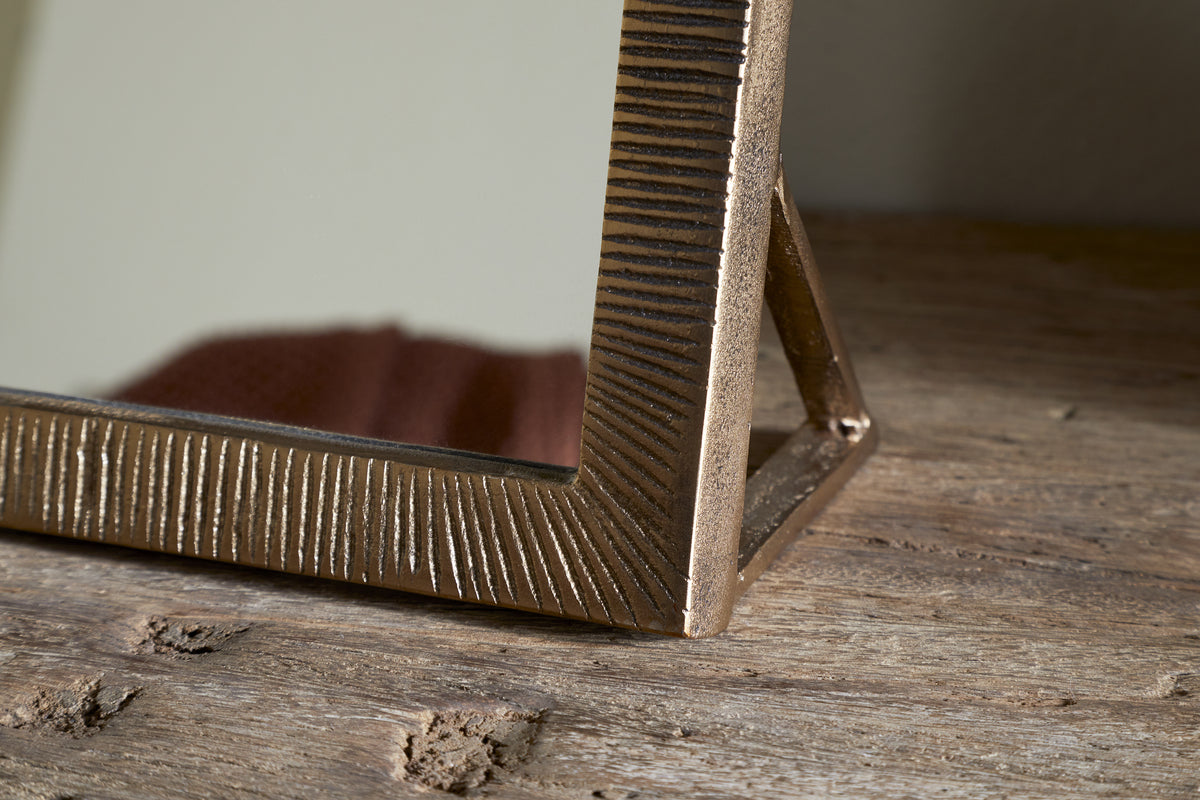 Baja Standing Mirror - Antique Brass