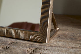 Baja Standing Mirror - Antique Brass