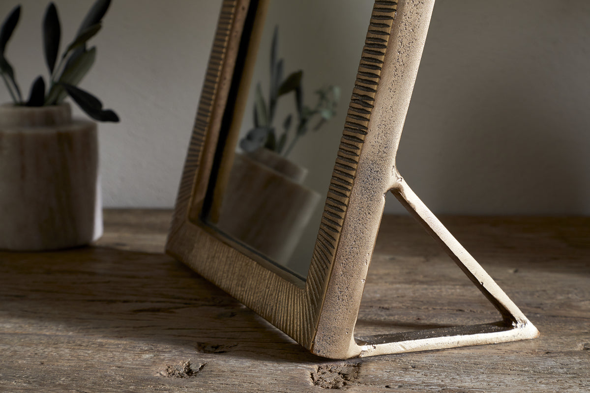 Baja Standing Mirror - Antique Brass