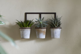 Tukana Triple Wall Hung Planter - Zinc