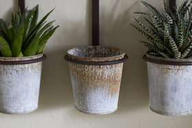 Tukana Triple Wall Hung Planter - Zinc