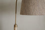 Kera Wood & Metal Floor Lamp - Antique Brass & Natural