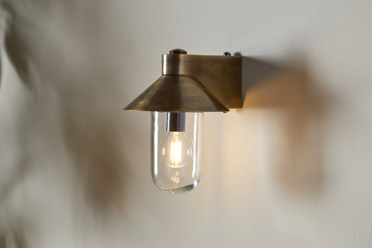 Singa Outdoor Wall Lamp - Antique Brass