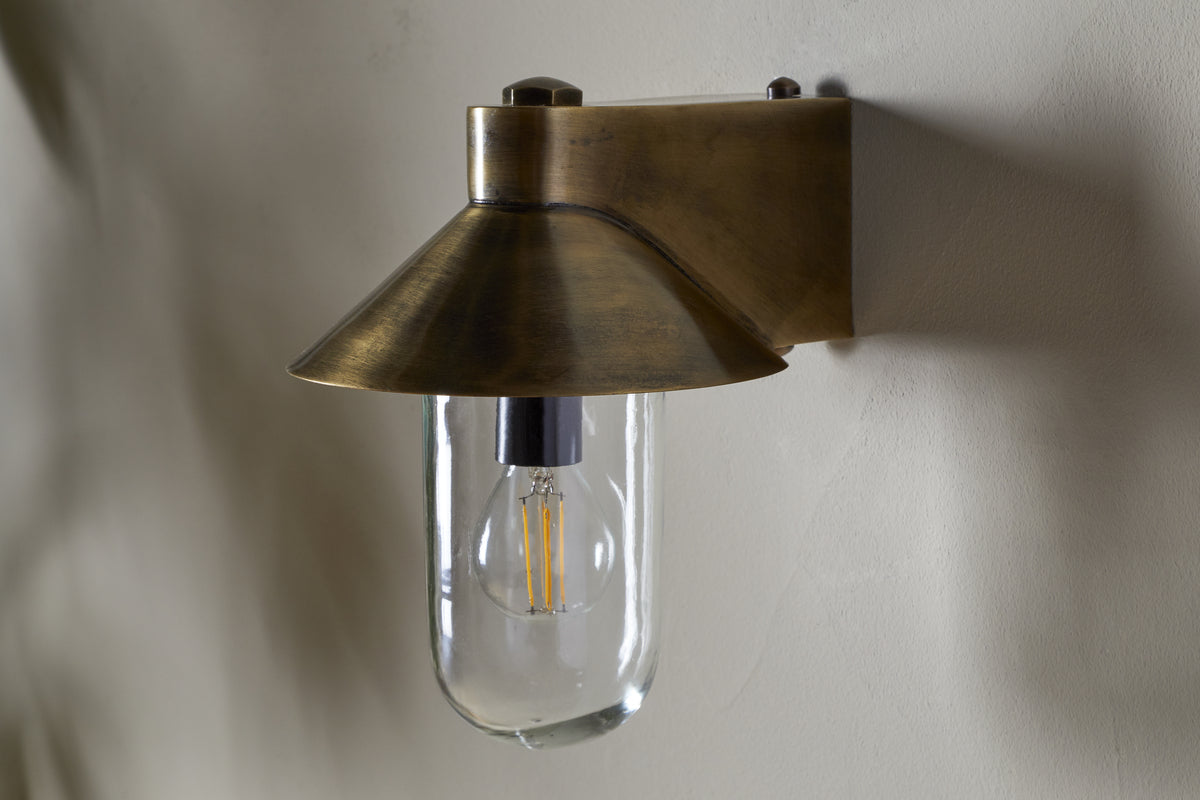 Singa Outdoor Wall Lamp - Antique Brass