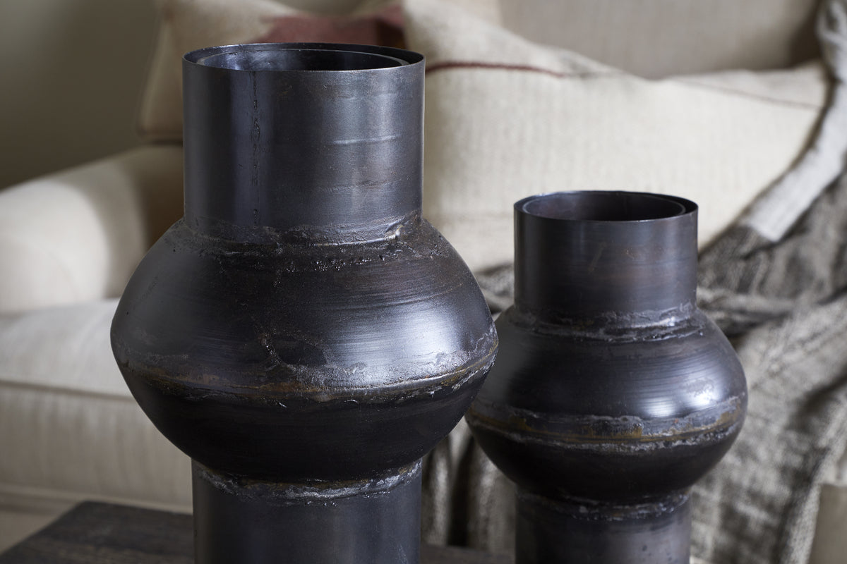 Endo Reclaimed Iron Vase - Aged Black