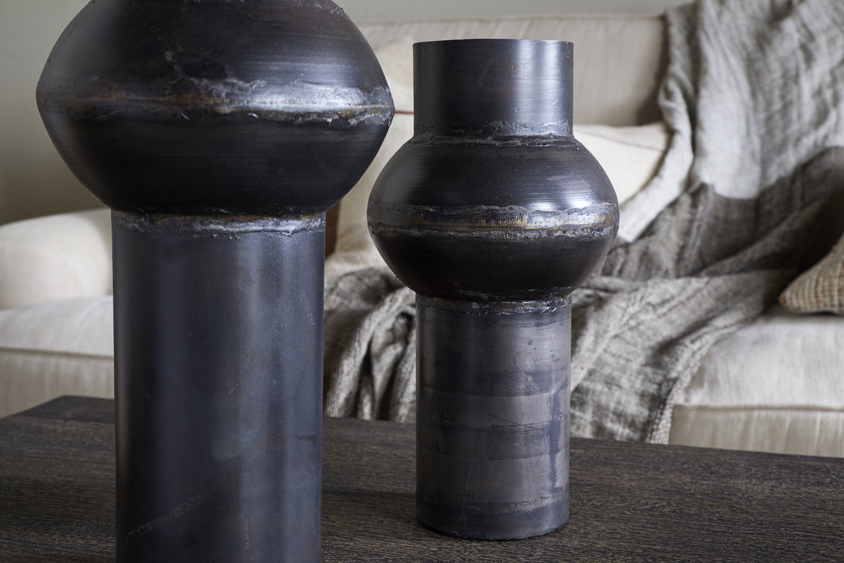 Endo Reclaimed Iron Vase - Aged Black