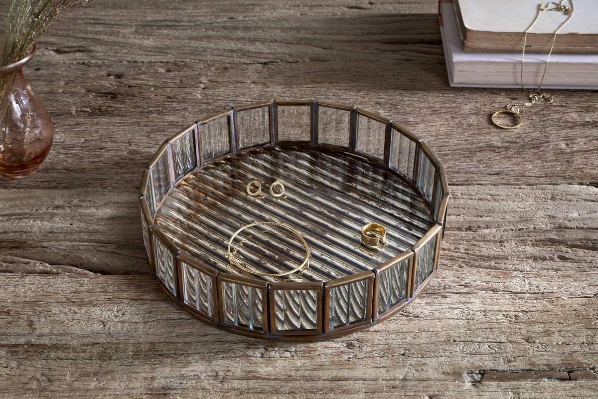 Ruaka Glass Vanity Tray - Brass