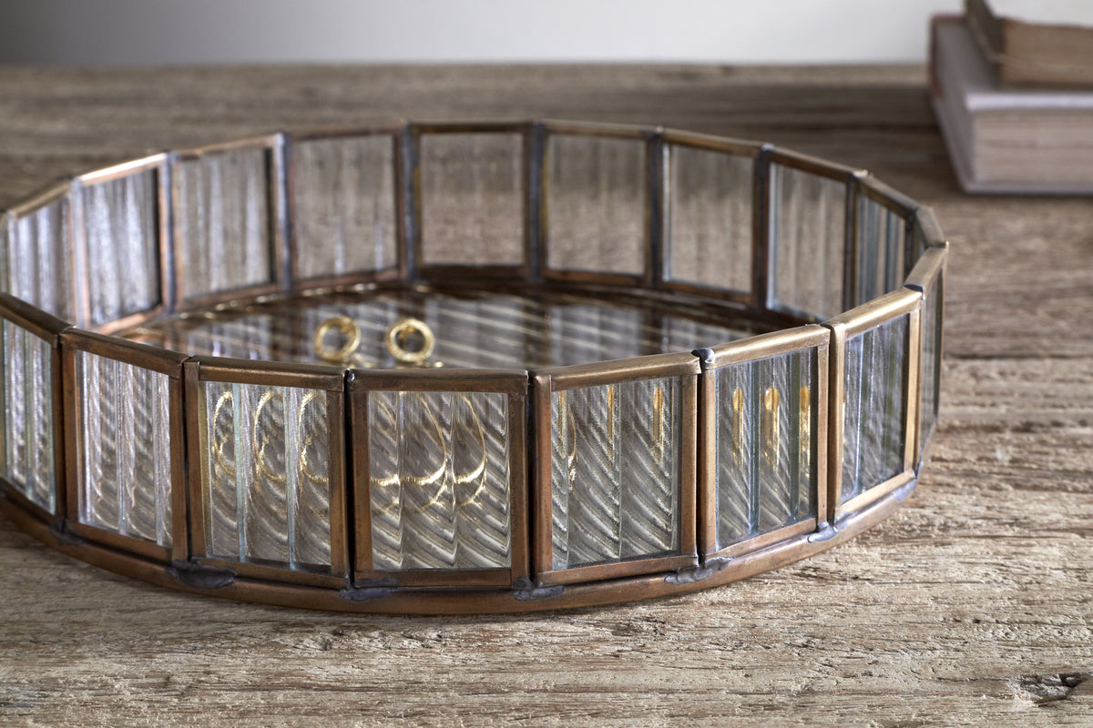 Ruaka Glass Vanity Tray - Brass