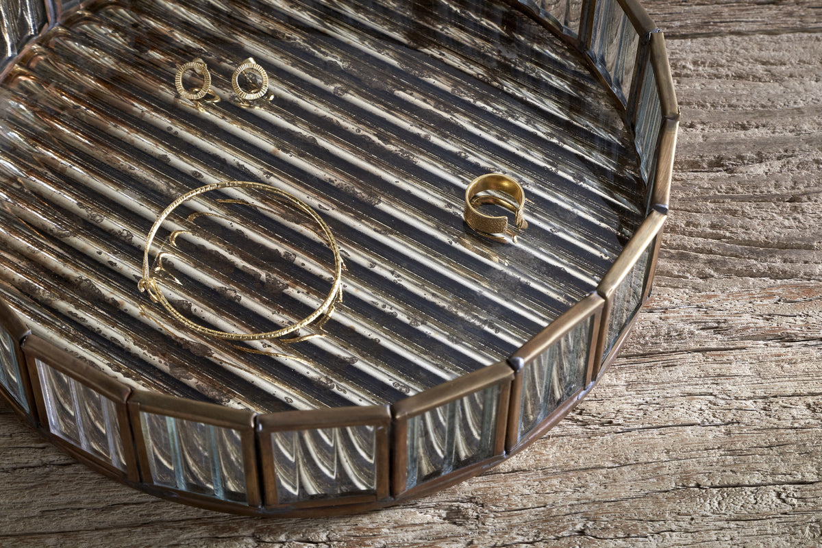 Ruaka Glass Vanity Tray - Brass